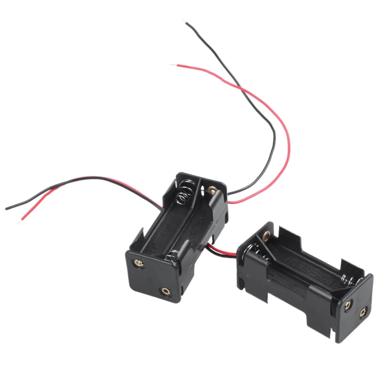 A98TT 6 pezzi, nero, a 2 strati, contenitore per 4 batterie AAA da 1,5 V con cavi di collegamento