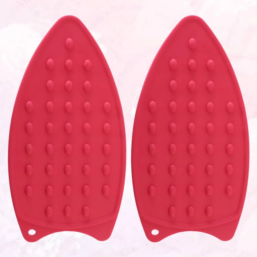 2Pcs Thicken Silicone Iron Hot Protection Rest Pad Heat Resistant Non-Slip Insulation Mat for Ironing Board Table Surface