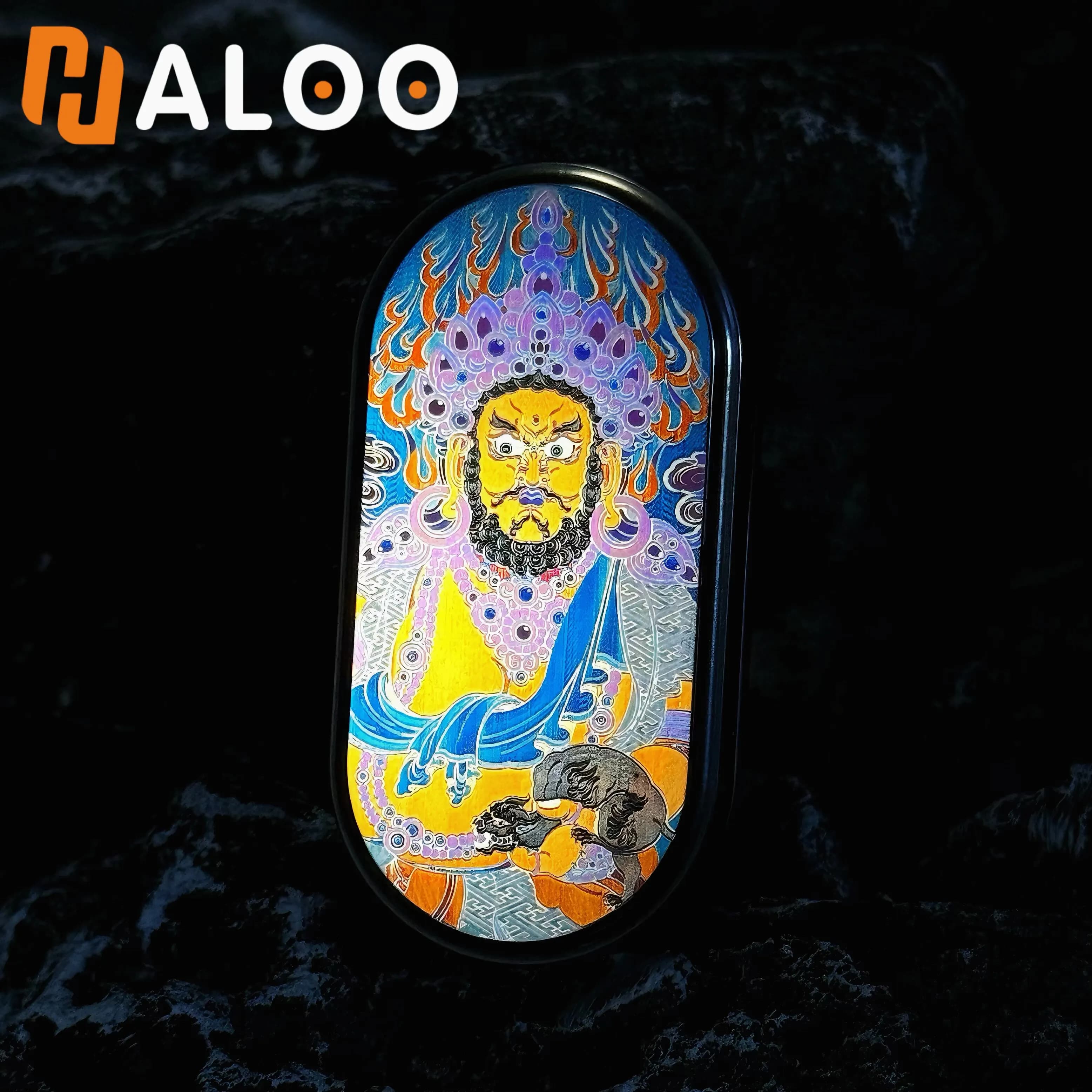 HalooPlayer Yellow Jambh Fidget Toy Slider, Spinner e Antistress, Giocattolo Sensoriale in Metallo per Ansia e Autismo