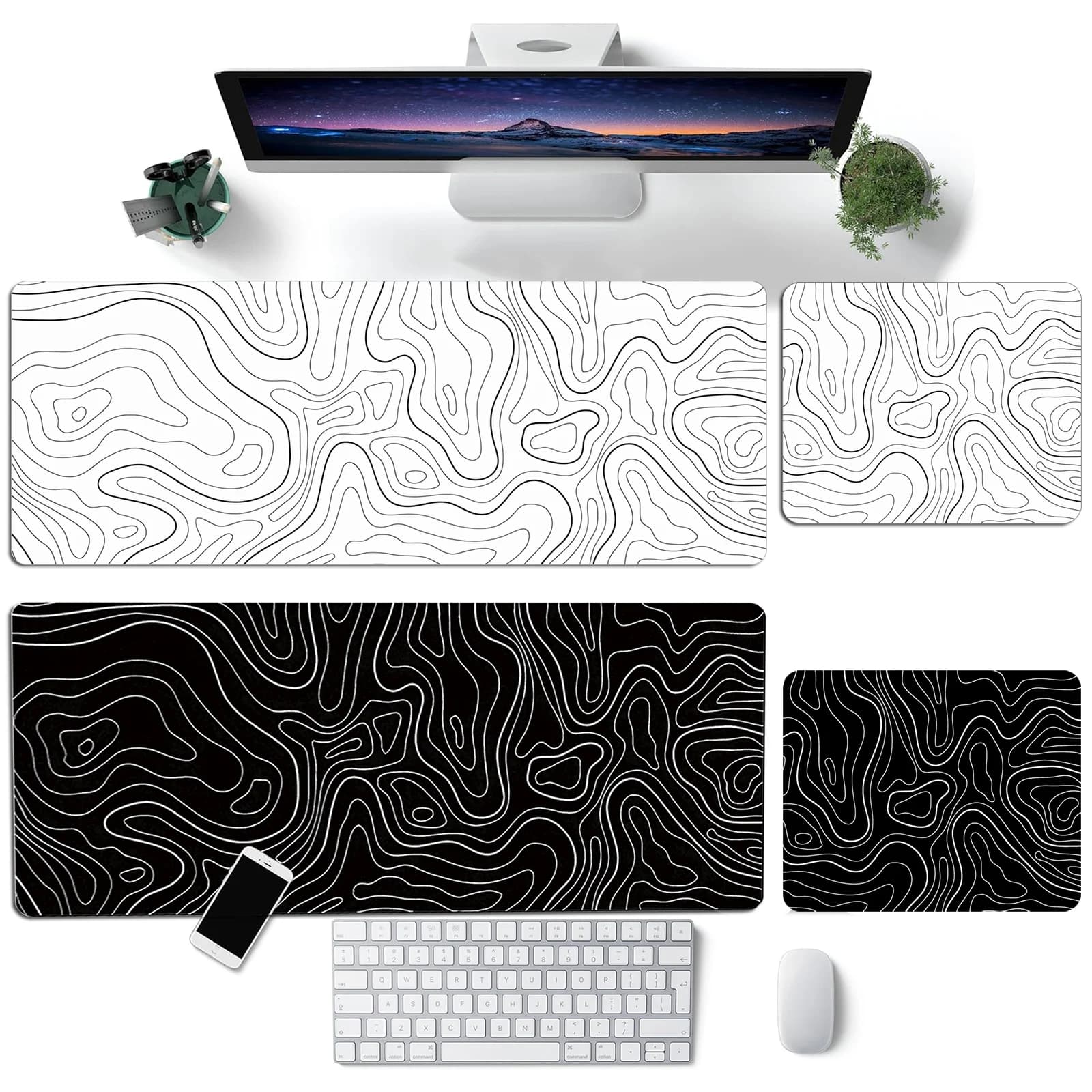 1 piece large mouse mat, office game table mat, washable mouse mat with non-slip rubber base for work, games and cute office mouse mat