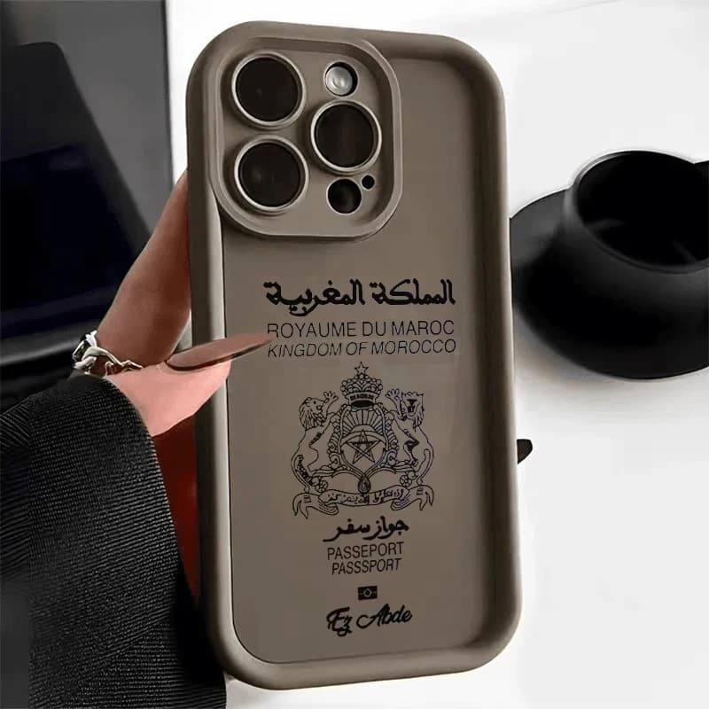 Semplice Marocco Passaporto Cassa Del Telefono Per iPhone 16 15 14 PRO MAX 11 12 13 PRO 7 8 PLUS MINI X XSMAX XR 16E Morbida copertura Anti Goccia