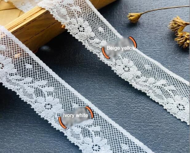 Larghezza: 3,2 cm (1,25 pollici) Squisito motivo floreale in cotone ricamato Pizzo Moda pizzo Abbigliamento fai da te Kit da cucito (KK-4673)