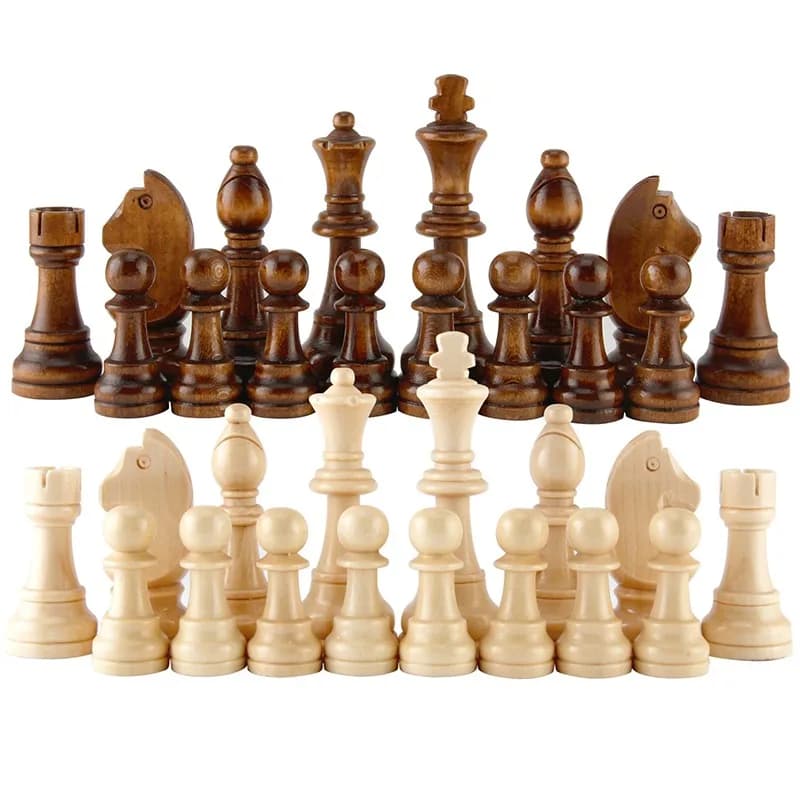 32pcs Wooden Chess Pieces Complete Chessmen International Word Chess Set Chess Piece Entertainment Accessories New