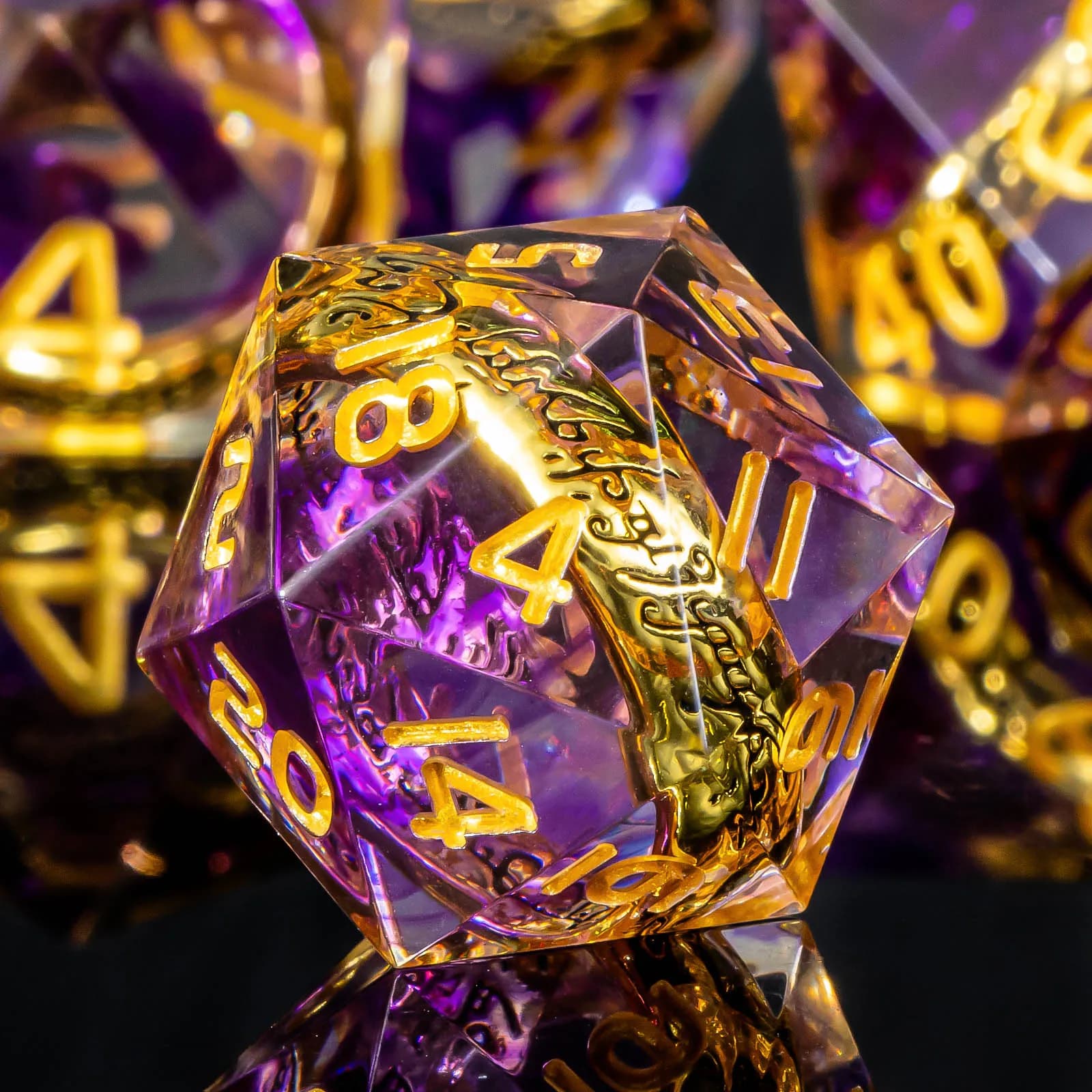 Set di Dadi Magic Lord Rings, Dadi per Dungeons & Dragons, Set di Dadi in Resina LOTR D&D per Giochi di Ruolo, Dadi D&D con Bordi Affilati