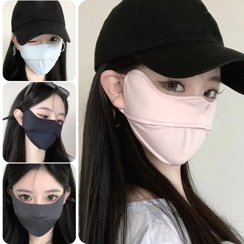 Anti-UV UPF50+ Protective Mask in Ice Silk, Unisex, for Viso, Summer, for Cycling and Hiking, Breathable, Covered, Scarf