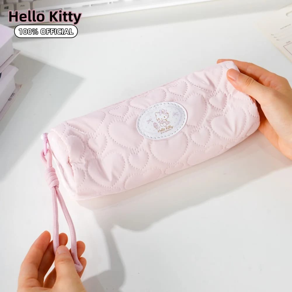 Genuine Sanrio KT Cat Zipper Storage Bag Hello Kitty Multi-Purpose Pencil Case For Study Stationery Travel Makeup Birthday Gifts