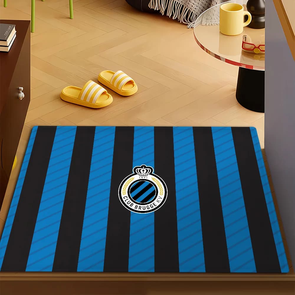 Cool Club B-Brugge K-KV Tappetino da bagno in microfibra decorativo versatile in flanella, tappetino da pavimento ad asciugatura rapida, assorbente, antiscivolo