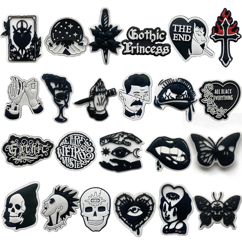 23Pcs Horror Halloween Shoe Charms for Crocs，Shoes Accessories Clog Sandals Decorations Pins Men Women Badges Boy Girls Gifts