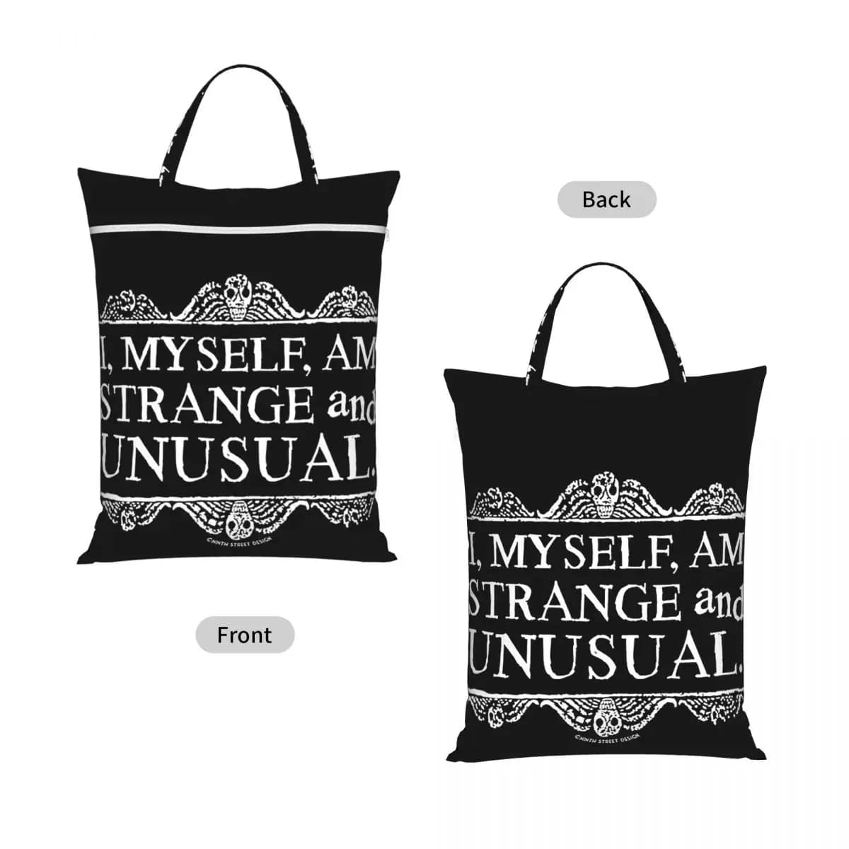 I, Myself, Am Strange And Unusual. Travel Laundry Bag Waterproof Reusable Dirty Clothes Pouch Gym Yoga Vacation Washing Basket