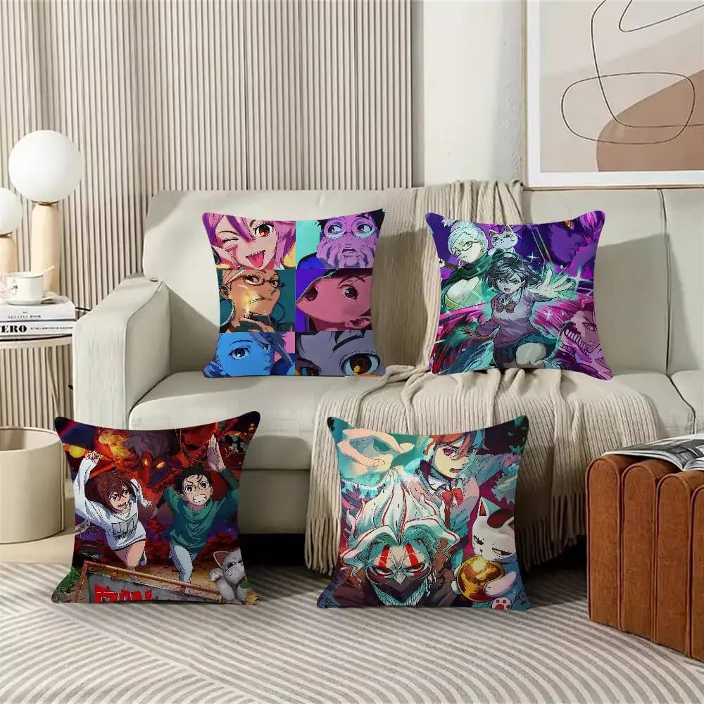 Cuscino con personaggi anime D-Dandadan, regalo, decorazione per casa, ufficio, camera da letto, divano, auto, fodera per cuscino 45x45