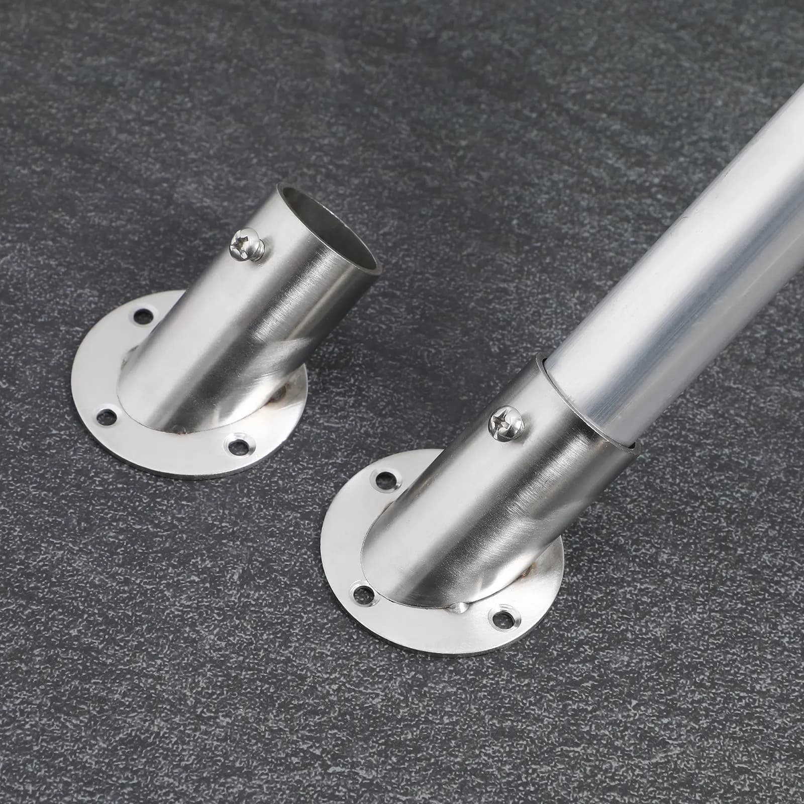 2 Pezzi Supporto per Flangia in Acciaio Inossidabile Spazzolato per Asta Armadio, Porta Asciugamani, Appendiabiti Resistente