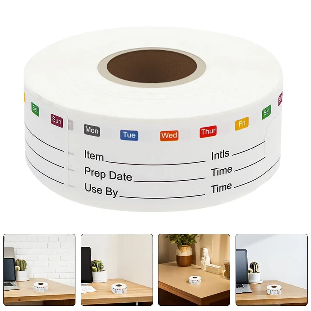 2Rolls Food Date Stickers Removable Freezer Labels Containers Refrigerator Kitchen Organization Expiration Tracking Meal Prep