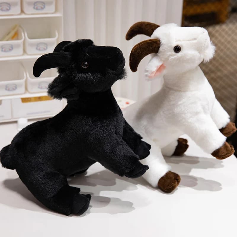 30/40CM simulazione capra peluche vita reale bambole di capra bianca e nera peluche peluche regali creativi per amico