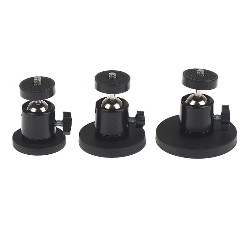 Supporto Magnetico a Ventosa per Action Camera con Foro da 1/4'' per Attacco a Treppiede, per Fotocamera, Smartphone e Luce di Riempimento