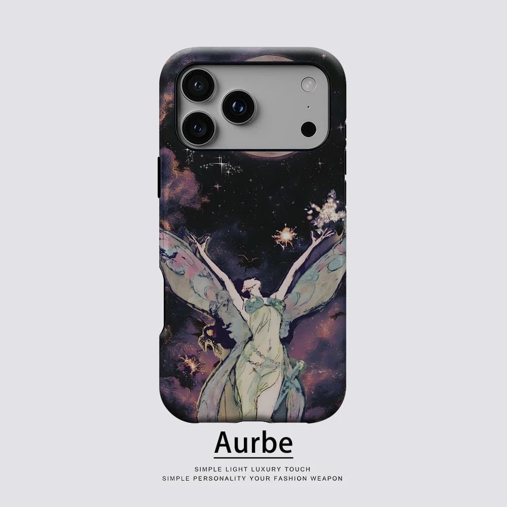 Custodia Magnetica Moonlit Fairy Sparkle per iPhone 17 16 15 14 13 Pro Max Plus, Custodia Robusta Monostrato o Doppio Strato