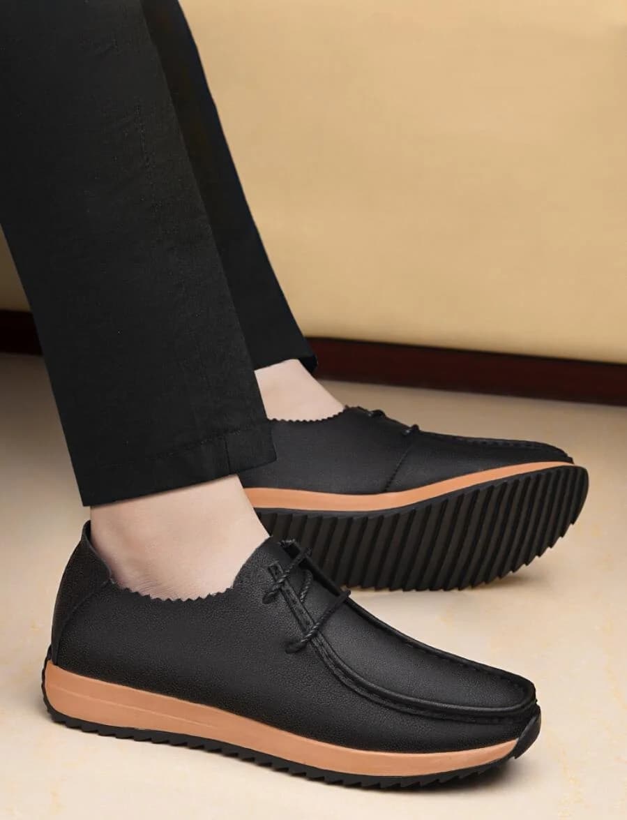 Mocassini Unisex Casual in Pelle con Rialzo Interno, Traspiranti, Leggeri e Comodi, Aumento di Altezza 5cm, Sneakers con Rialzo per Uomo e Donna