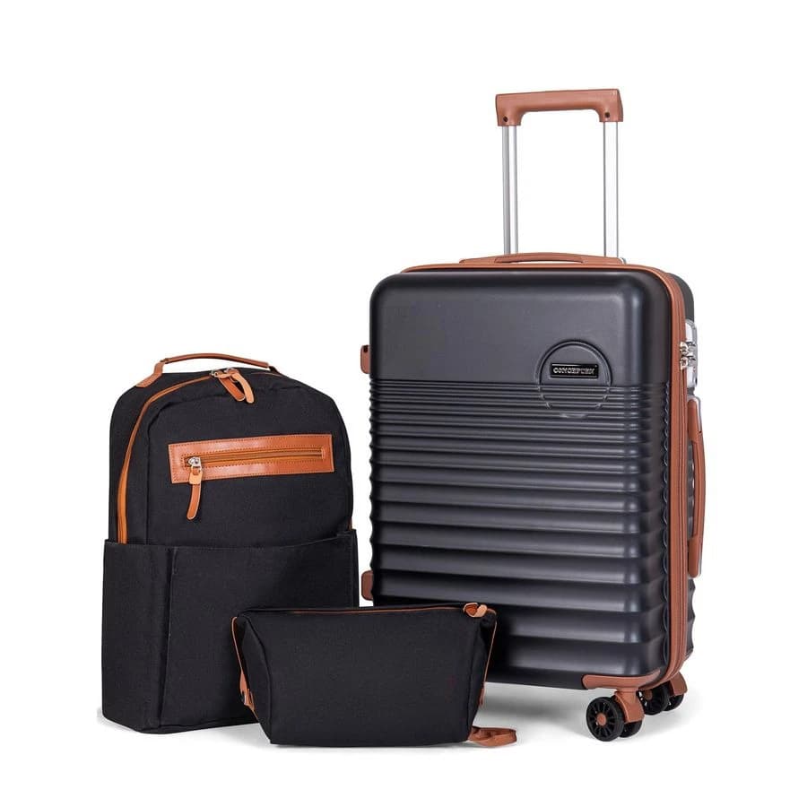 Valigia da cabina 22x14x9 approvata per il trasporto aereo, valigia rigida da 20 pollici con ruote, valigia da viaggio leggera in ABS con lucchetto TSA