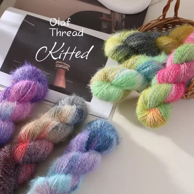 100g 150m 3-strand Hand-dyed Wool Yarn, Warm And Close-fitting, Hand-knitted Hook Hat, Scarf, Sweater Coat, Seven-star Carpet Th