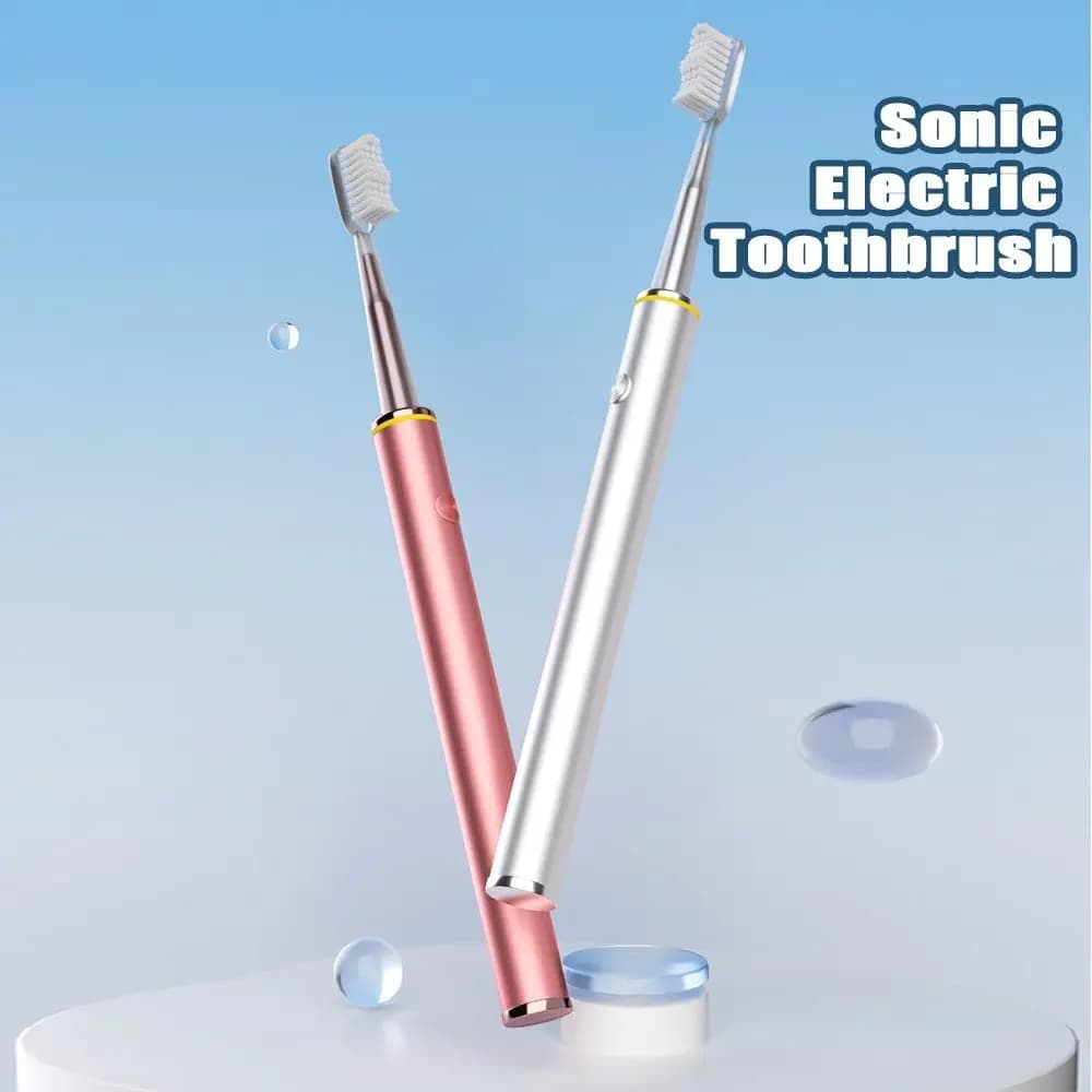 Spazzolino Elettrico Sonico Portatile Impermeabile con Setole Morbide per Donne, Manico Ergonomico, Ricaricabile USB