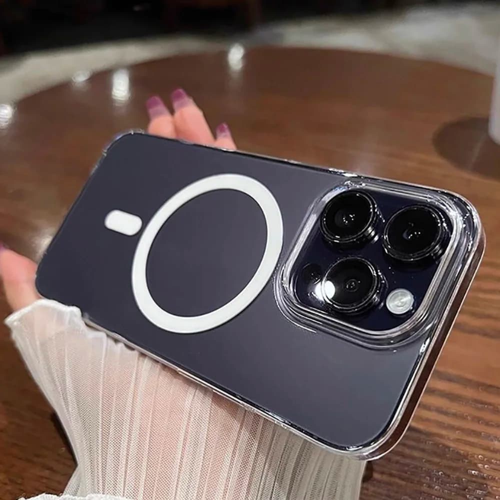 Transparent Hard Acrylic Phone Case For iPhone 17 Pro Max 15 14 13 16 12 11 Air Wireless Charging Compatible Protective Cover