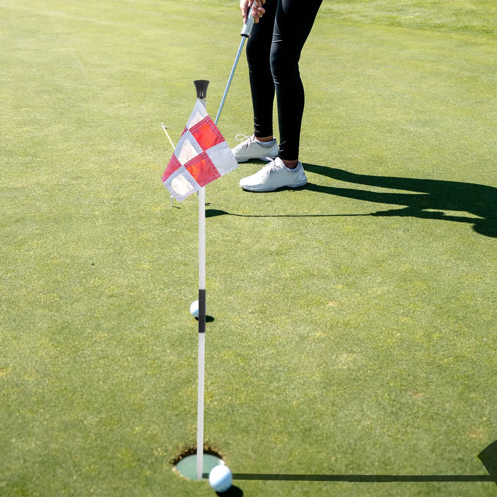 Detachable Portable Golf Flagpole for Home Club Practice Setup Effortless Ball Retrieval Enhances Putting Green Professional