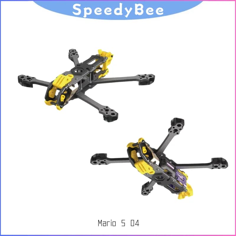 SpeedyBee 2025 Mario 5 O4 Telaio in carbonio - Versione doppia DC/XH per drone FPV Racing e Freestyle (kit di costruzione ultraleggero)