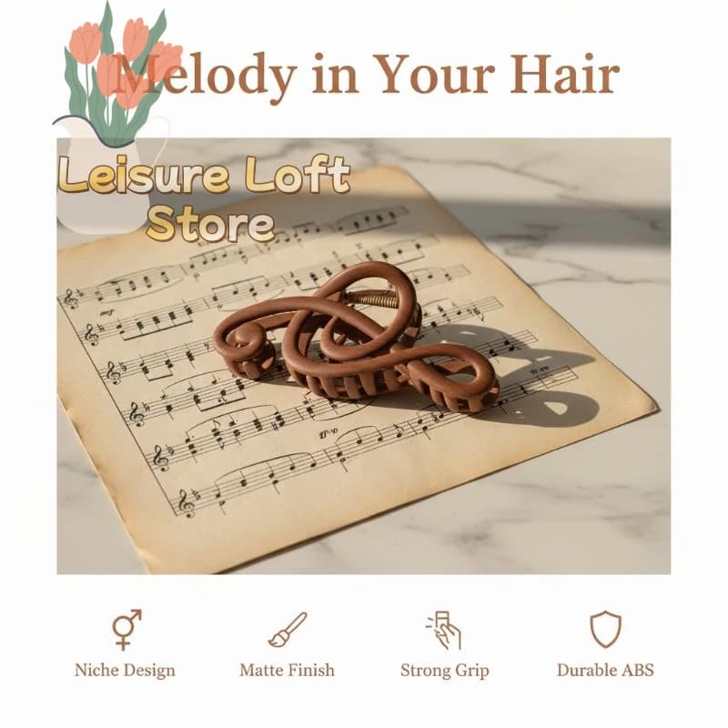 Musical Note Hair Claw Clips Fashion Creativity Design Minimalist Shark Clip for Women Girls Daily Styling Accessory