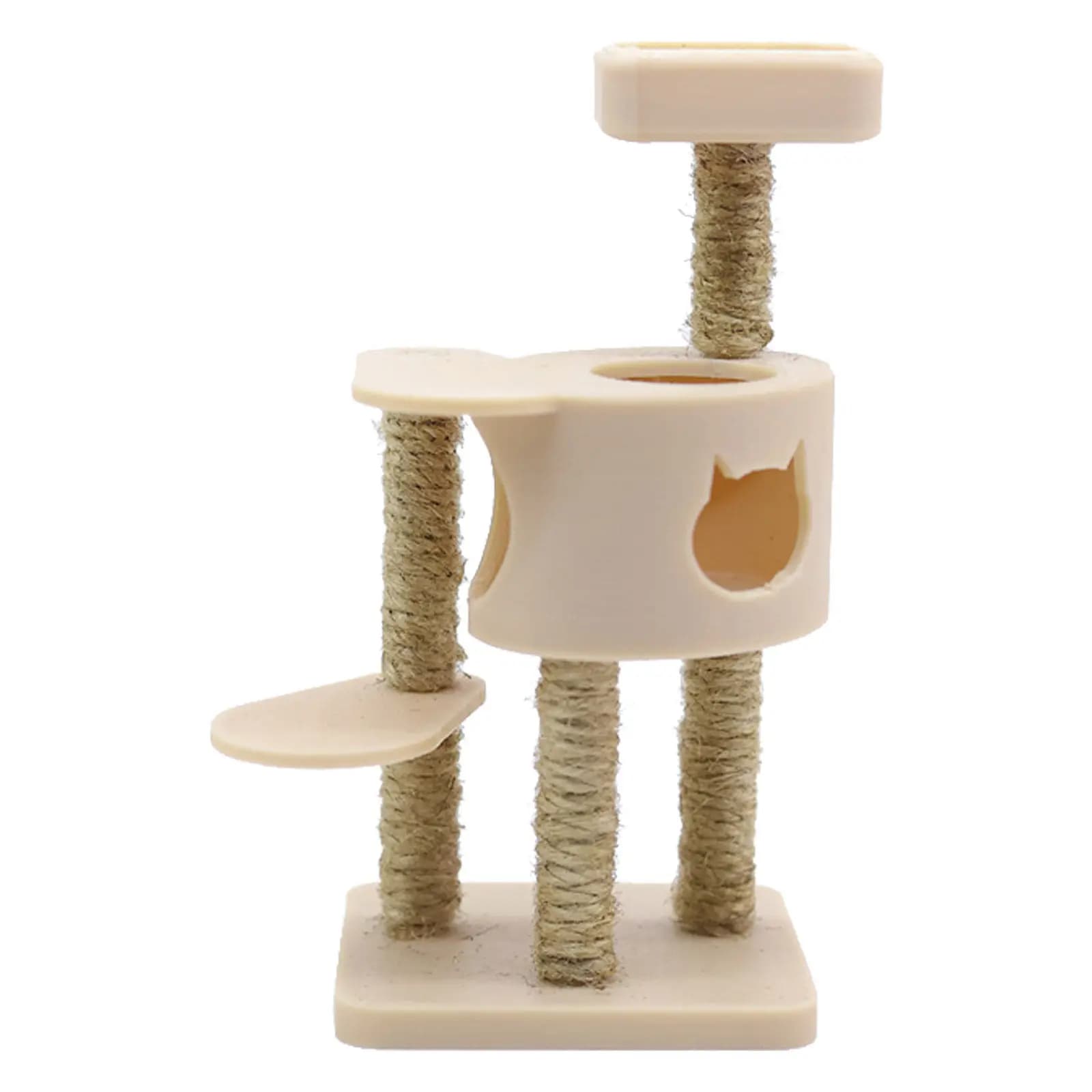 Albero per Gatti a Più Livelli, Ornamento per Casa in Miniatura Scala 1:12, Struttura Realistica per Arrampicata dei Gatti, Accessori in Plastica per Casa delle Bambole