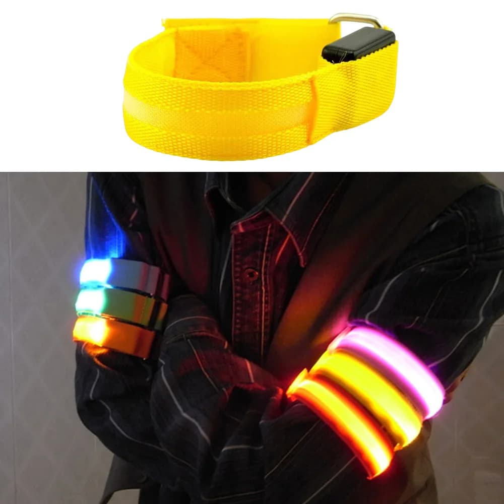 1pc/2pcs Band Running Arm Night Light LED Safety Belt For Outdoor Sports Arm Leg Warning Bracelet Cycling Bike Lights For Bicycle