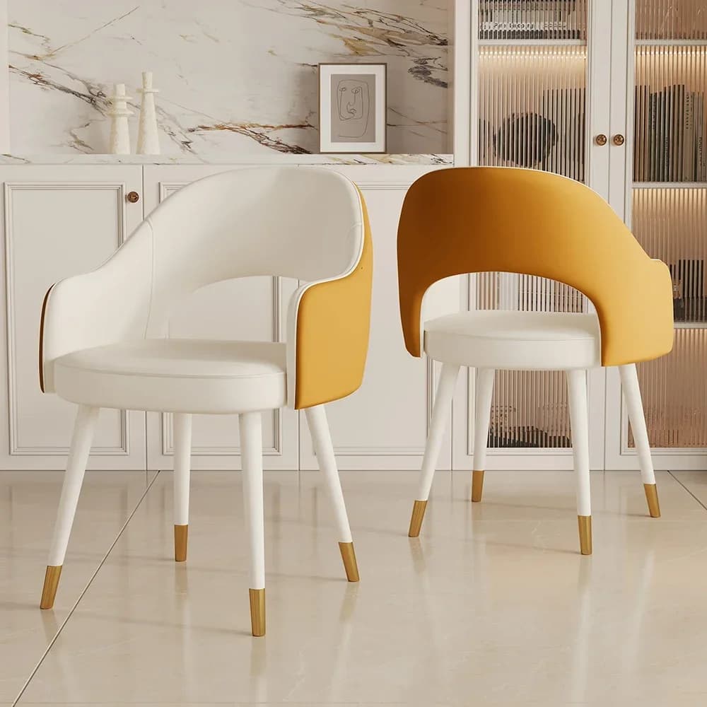 Sedie da pranzo di lusso Modren con braccioli Protezione per le gambe Soggiorno Sedie da pranzo nordiche Sedie ergonomiche di design