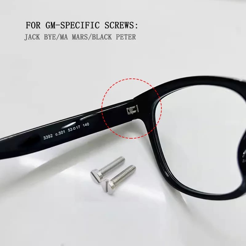 Viti Speciali 1.9 2.0 per Occhiali, Accessori e Ricambi per Viti GM, Jack Bye Ma Mars Black Peter, Strumenti per Riparazione Montature Occhiali da Sole