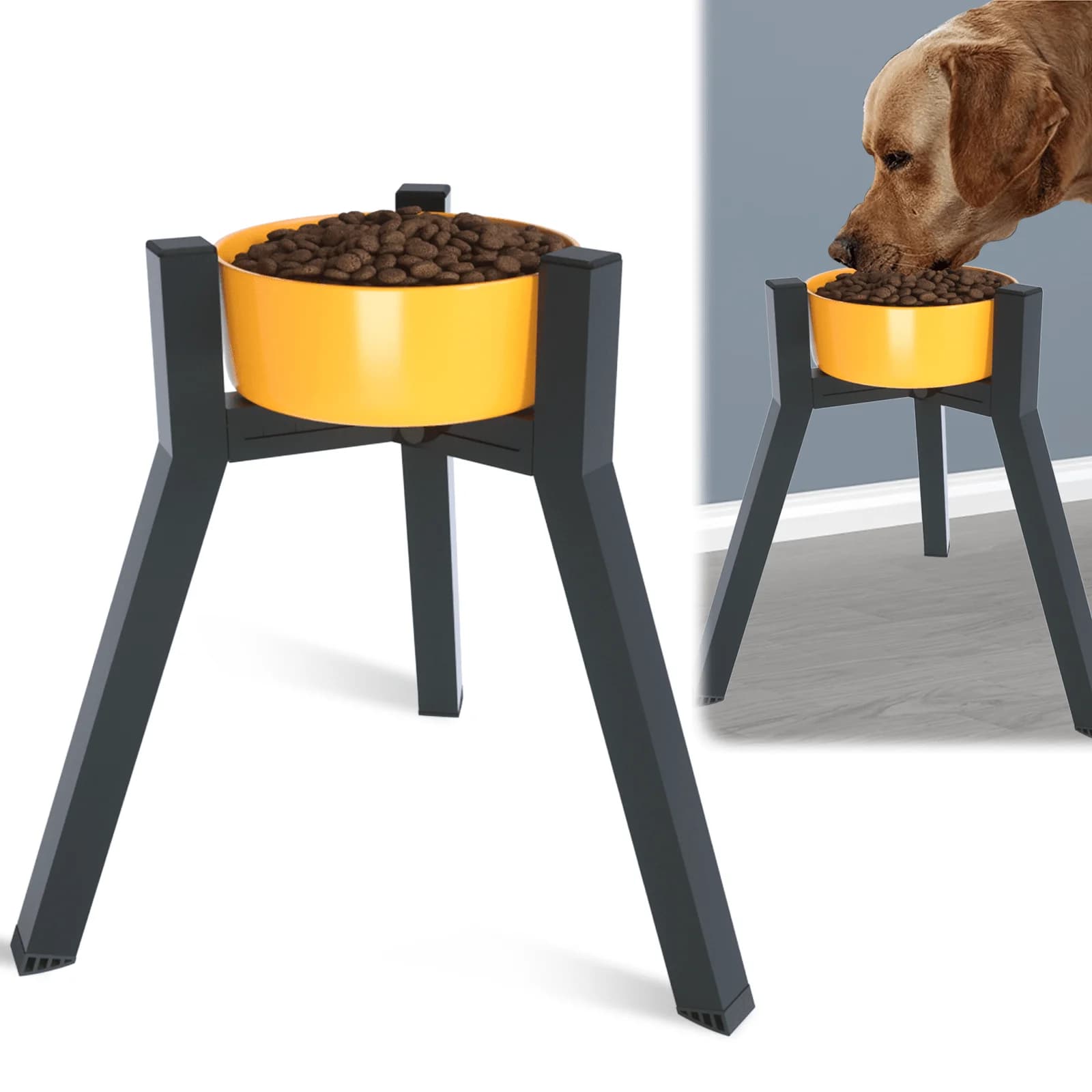 Supporto per ciotola per cani rialzato in metallo con larghezza regolabile per cani extra large, ciotola per cibo per cani, supporto per ciotole per cani rialzato (cotola non inclusa)