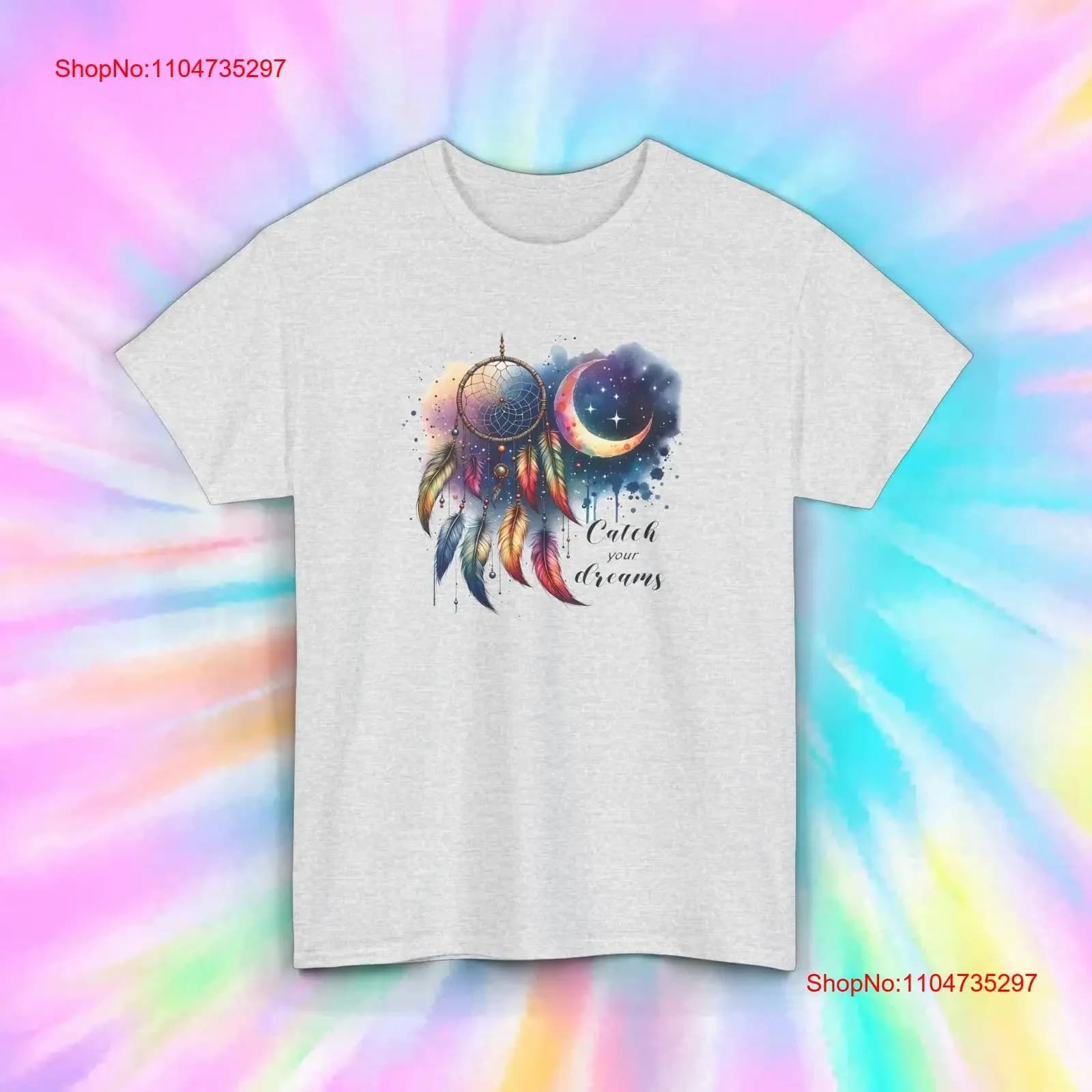 Catch Your Dreams Dreamcatcher Moon T Shirt Boho Style S 5XL vintage Washed Stylish Casual Unisex Comfortable designer clothes