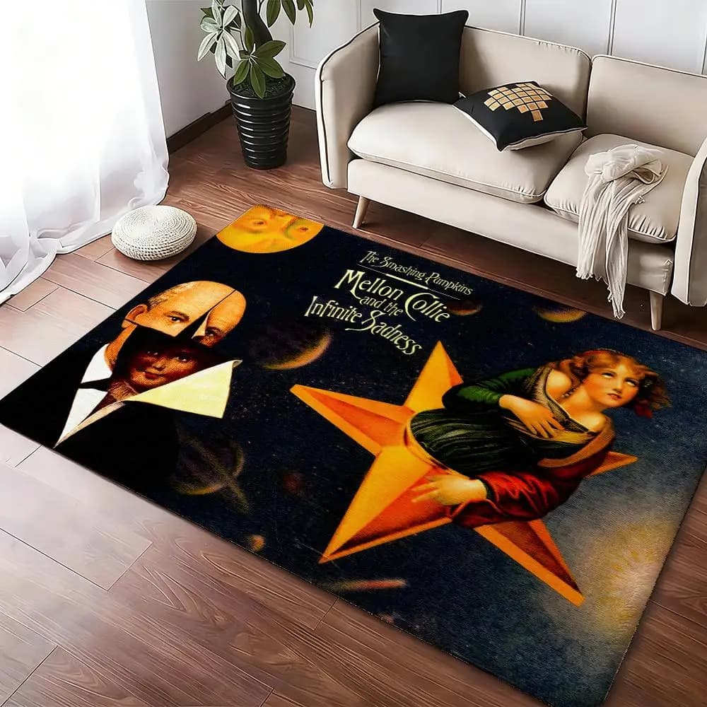The Smashing Pumpkins Floor Mat Soft Thickened Absorbent Non-Slip Bedroom Living Room Door Mat Home Decor Flannel Rugs