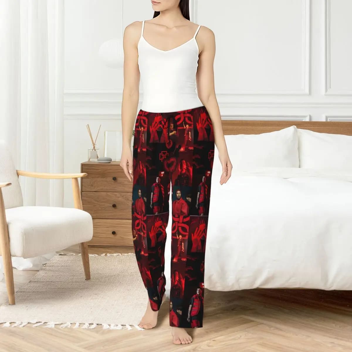Women's pajamas pants with custom print Duki Rapper Rockstar Music Pigiama night trousers with pockets