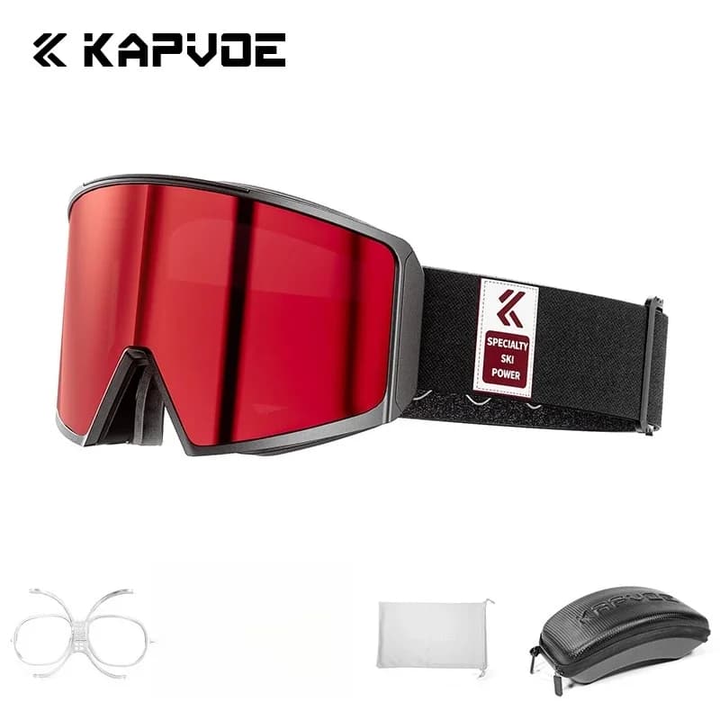 Kapvoe Occhiali da neve Occhiali da sci Inverno Motoslitta Occhiali antiappannamento Uomo Donna Snowboard Doppi strati Occhiali da sole da neve Notte