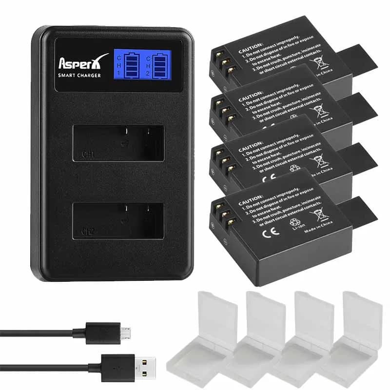 1350mAh SJ4000 Bateria Batteria + Caricatore Per SJCAM SJ5000 WIFI SJ7000 SJ8000 SJ4000WIFI SJ6000 EKEN H9R M10 4K H3 H8 H9 PG900