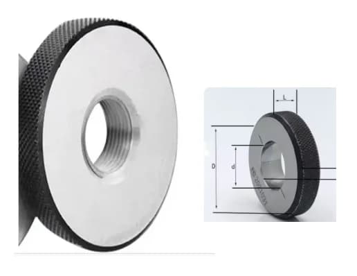 M56x2 ring gauge with left thread, step and non-pass control caliber, customizable, available 1 piece
