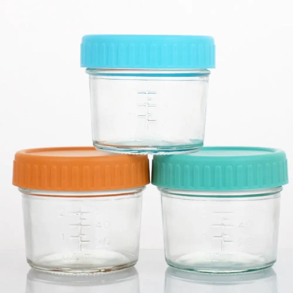 6 pezzi barattolo di vetro barattolo di cibo per bambini con scala riutilizzabile tazza di salsa per immersione con coperchio sigillato contenitore per condimenti per insalata miele