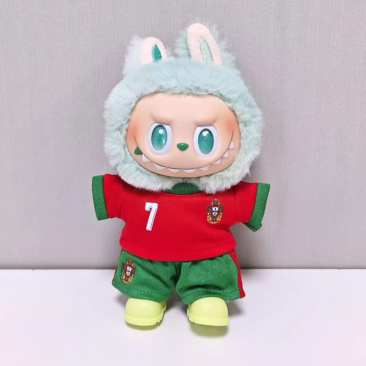 For Labububu Select Dollwear Soccer jersey and shoes 15 cm - 17 cm Set of 3 pieces Universal Labubu Clothing