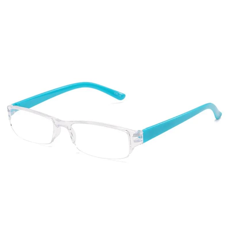 Occhiali da lettura ultraleggeri trasparenti in resina argentata con lenti in plastica colorata con gamba rossa Occhiali da lettura per uomo Donna Occhiali da presbite