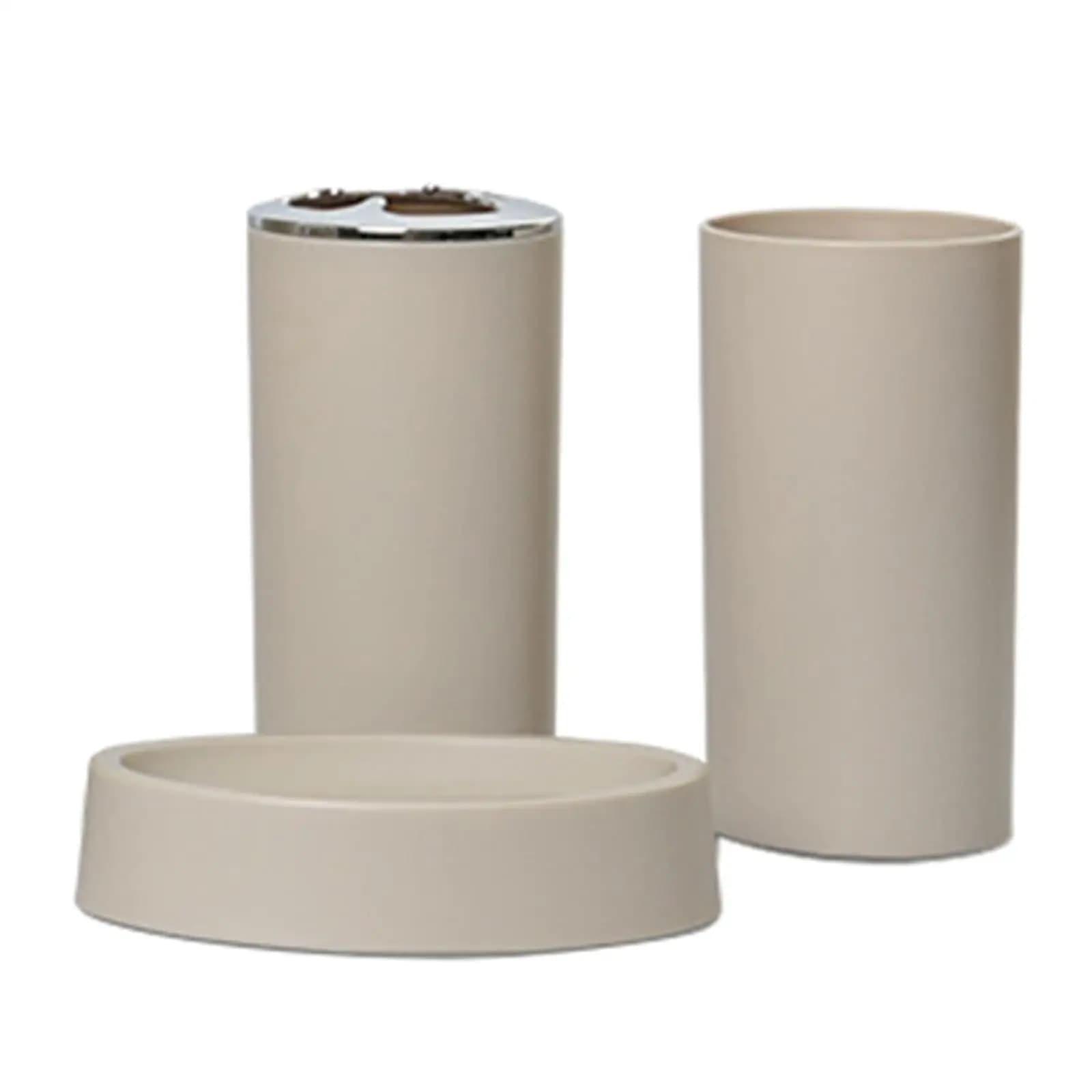 Set di 6 accessori per il bagno, spazzola per WC, cestino, portasapone, portaoggetti per i denti