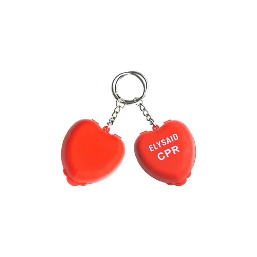 1pcs CPR Resuscitator Face Mask Portable Mini Heart Shape Box First Aid CPR Mask With One-Way Valve Breathing Protect