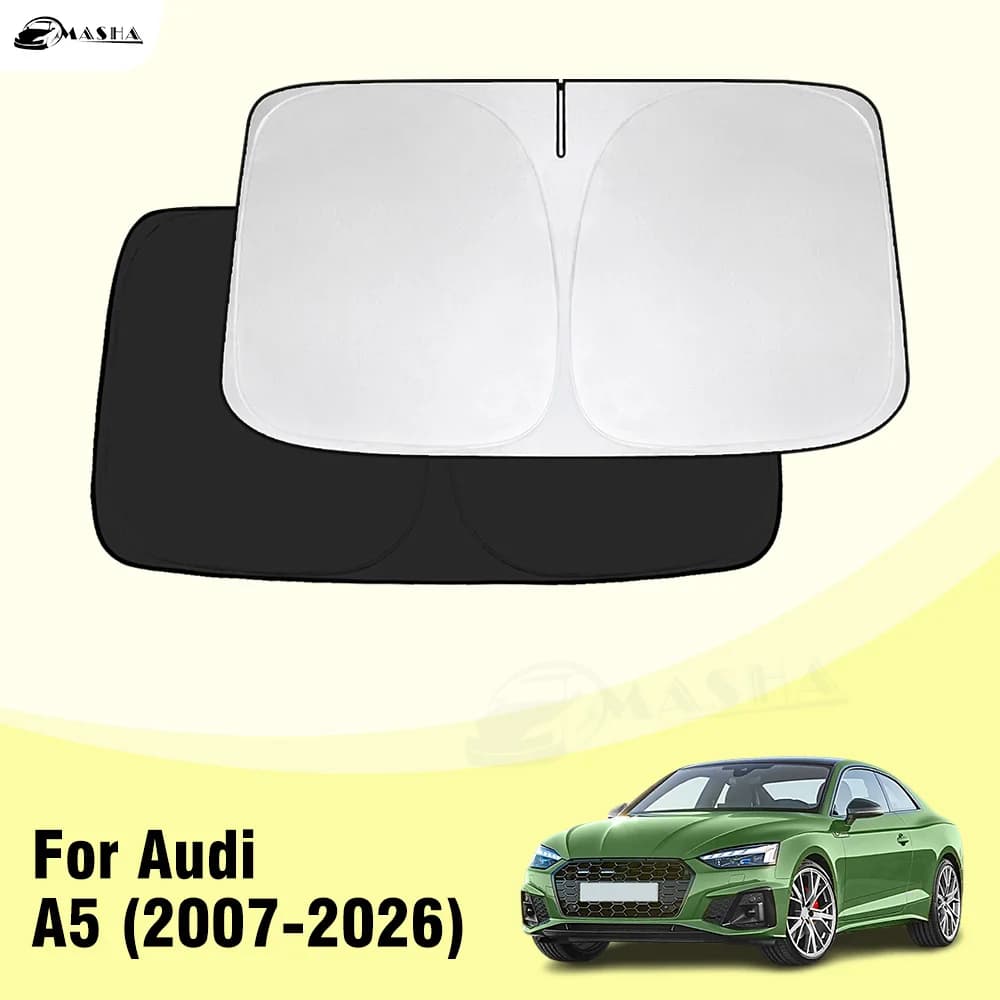 Parasole Pieghevole per Parabrezza Audi A5 2007-2026, Protezione UV, Copertura Visiera Parasole, Blocca i Raggi Solari, Accessorio per Finestrino Auto