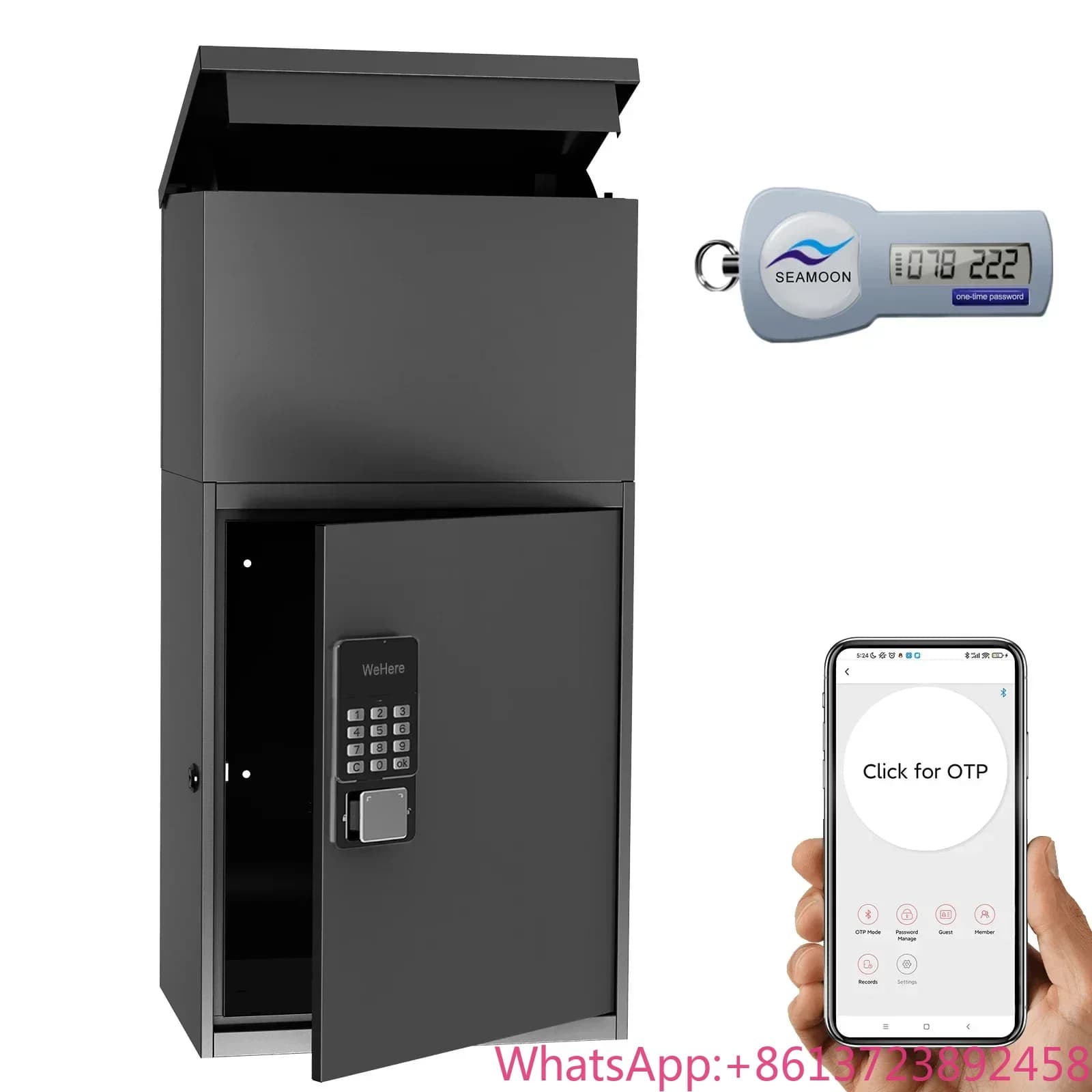 Cassetta Postale Impermeabile da Esterno, Antifurto, Montabile a Parete, Staccabile, in Metallo, con Serratura Bluetooth Intelligente