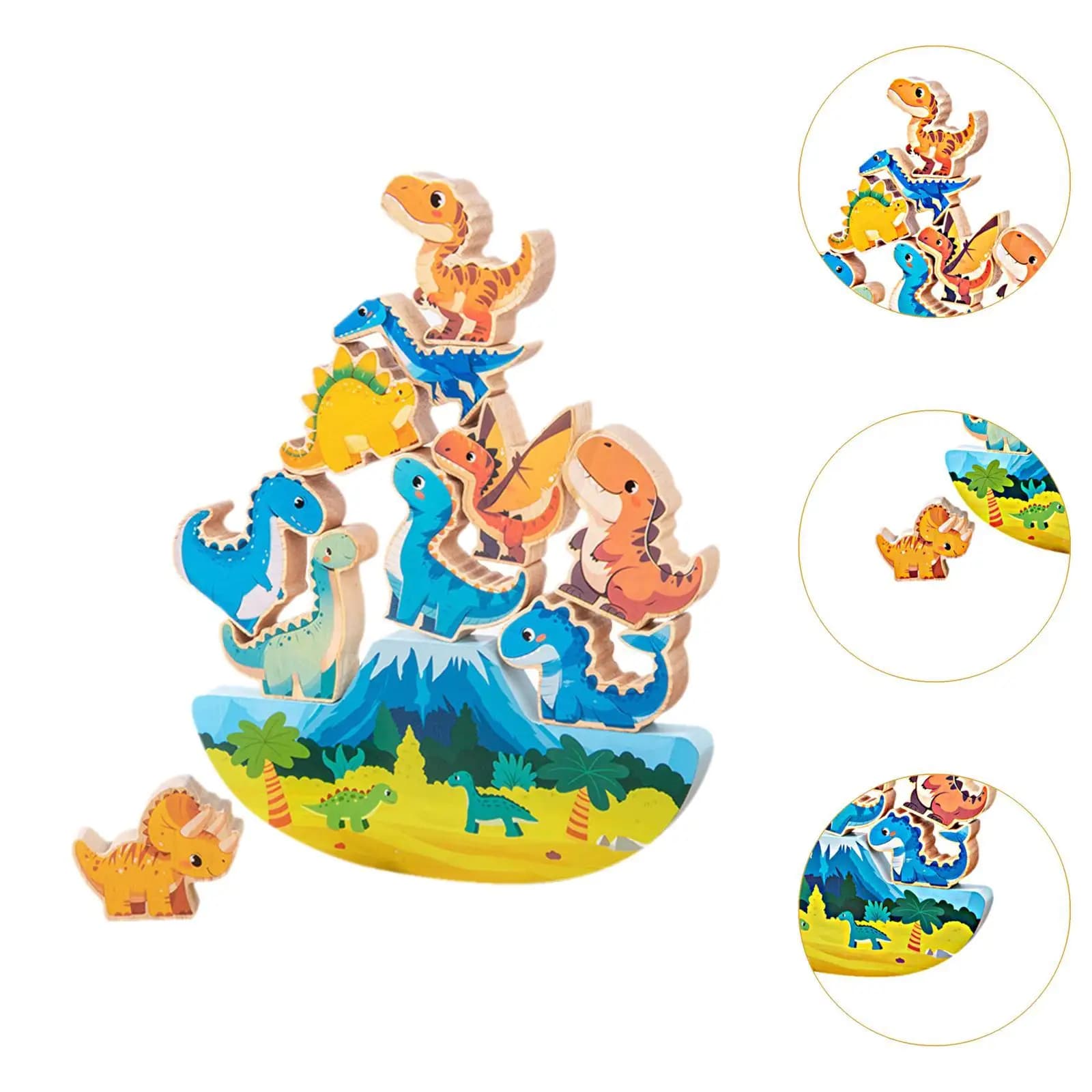 Wooden Blocks Balance Game Animal Stacking Building Blocks for Girls Boys