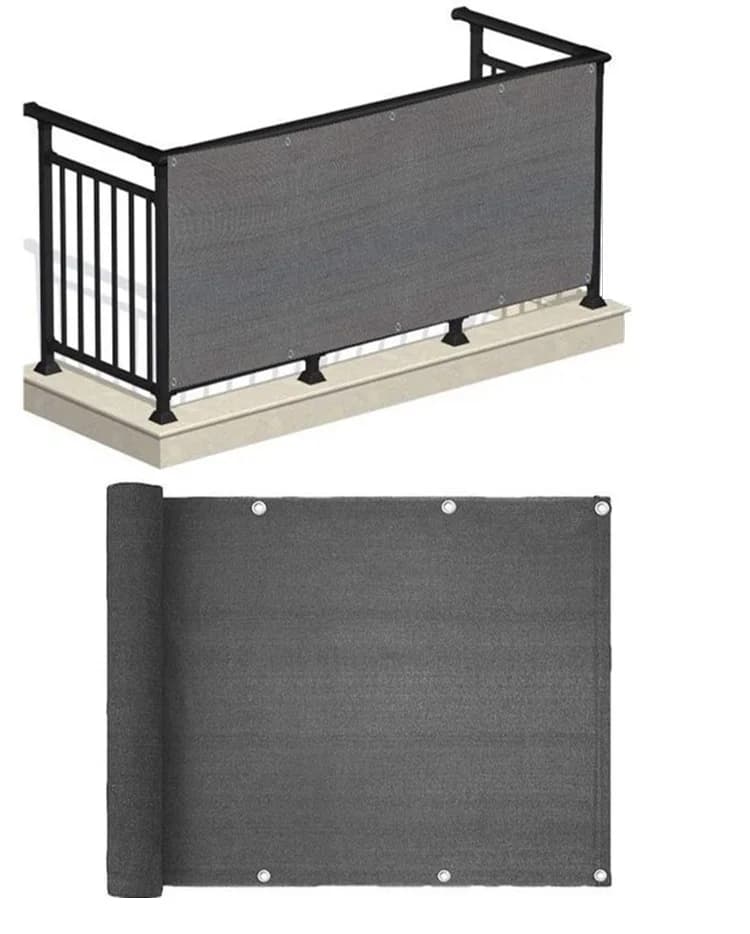 Rete Ombreggiante in HDPE Grigia per Giardino, Schermo Privacy per Balcone, Rete Parasole per Pergole