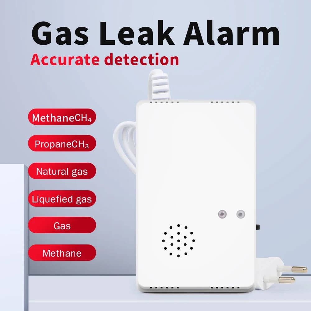 Gas leak detector propane butane fuel methane Smart Home Senor Safety alarm sensor for natural gas Warning EU Plug Intelligent life