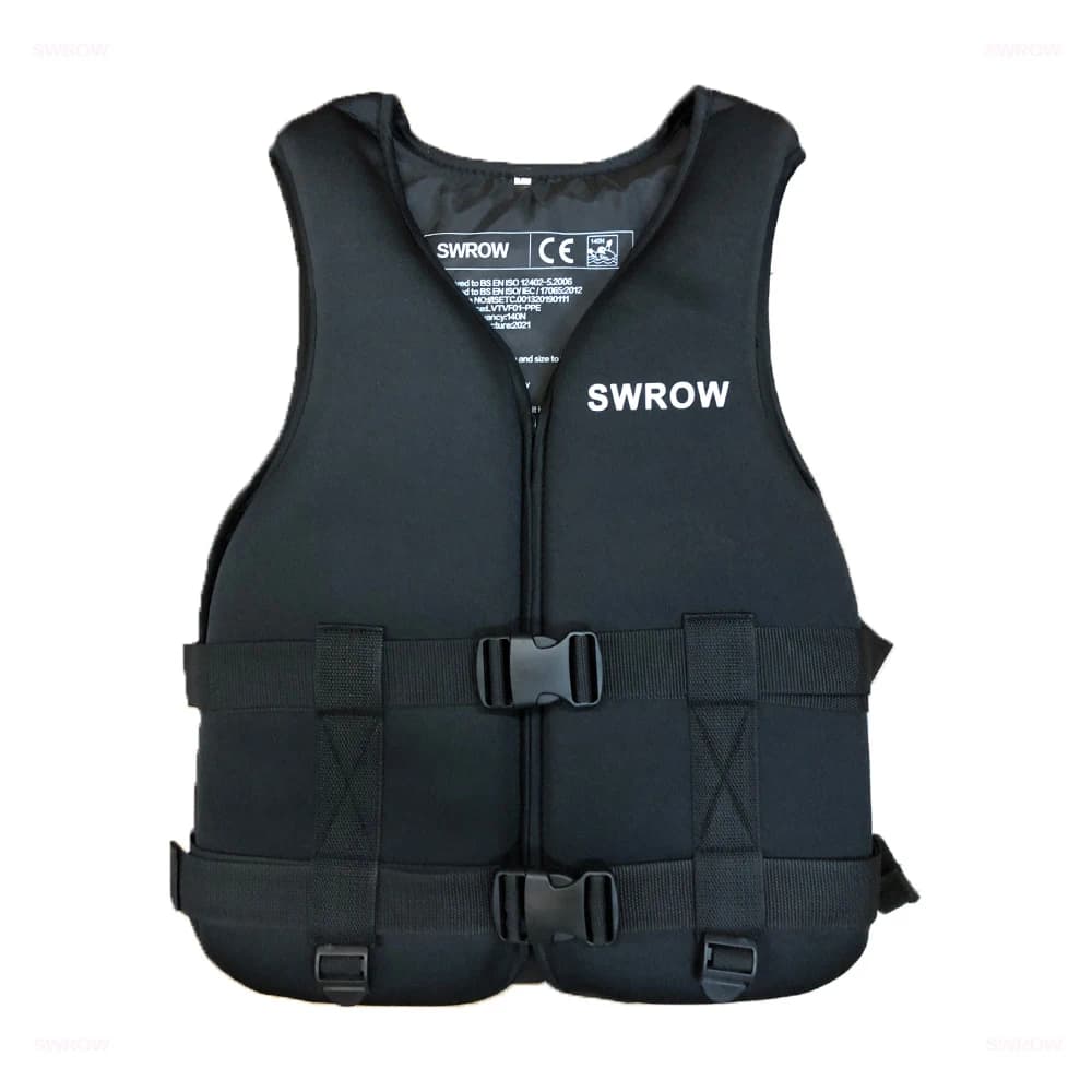 Giubbotto di salvataggio in Neoprene per adulti e bambini, Sport acquatici, galleggiabilità, giubbotto di salvataggio, canottaggio, giubbotto di guida per motoscafo, Drifting