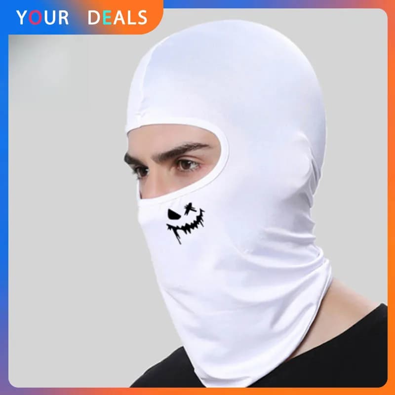 Balaclava Maschera Integrale Moto Stampa Moda Protezione Solare Traspirante Balaclava Copricapo Ciclismo Bici Unisex